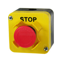 RED EMERGENCY MUSHROOM STOP SWITCH  1 NA + 1 NC WITH PROTECTION