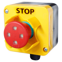 EMERGENCY MUSHROOM STOP SWITCH  WITH VISION 1 NA + 1 NC WITH PROTECTION